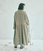 コットンウールグレンチェック　コートワンピース